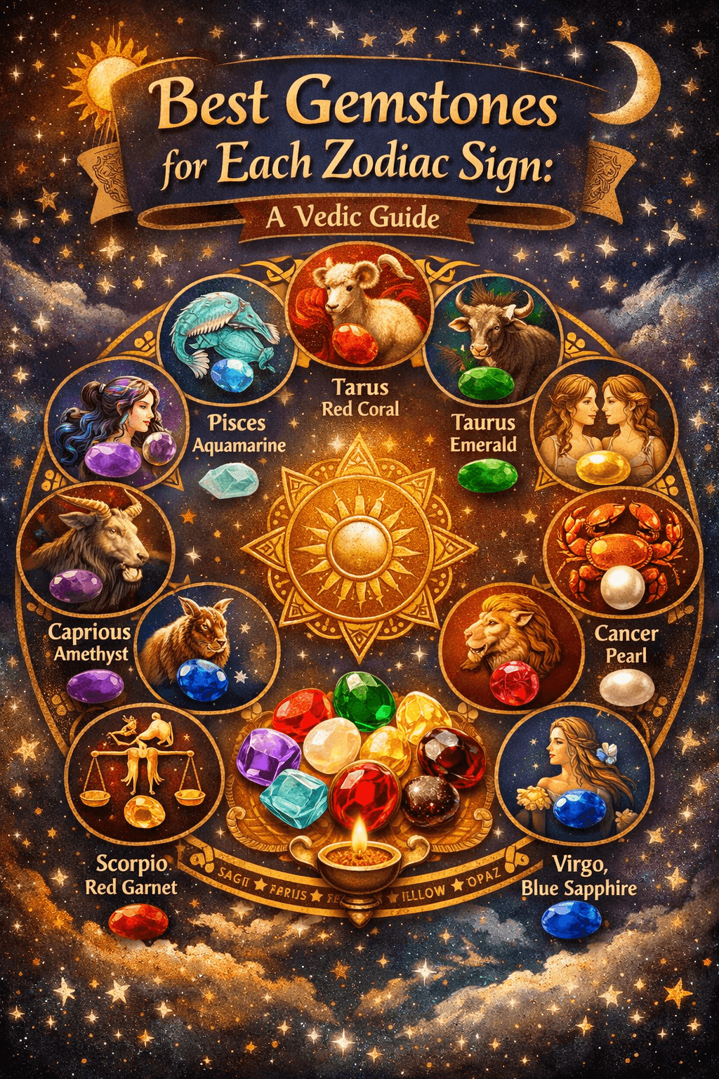 Best Gemstones for Each Zodiac Sign: A Vedic Guide